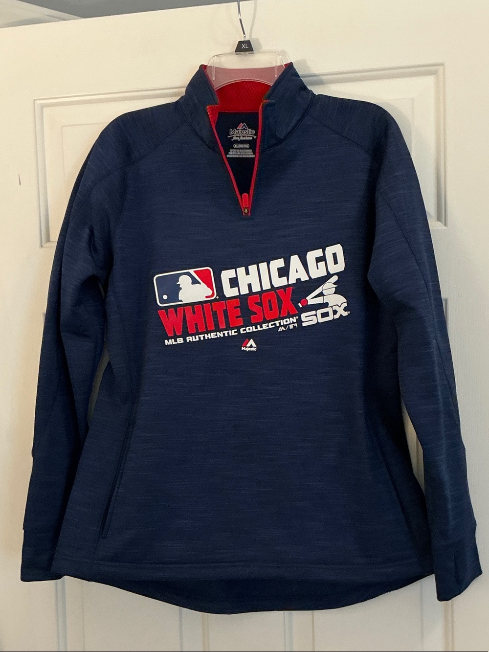 Majestic Women’s Navy and Red Chicago White Sox Quarter-Zip Fleece Pullover